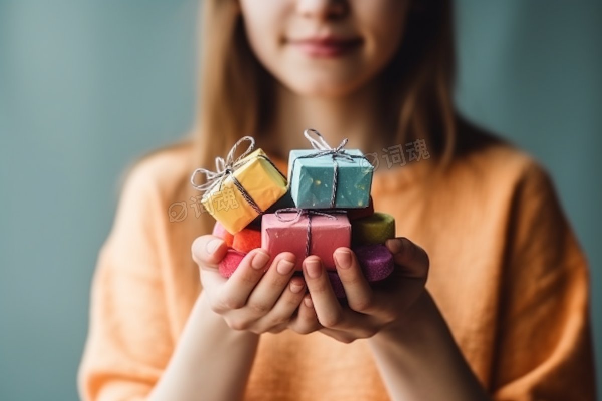 女孩手捧礼物拍摄ai文生图案例