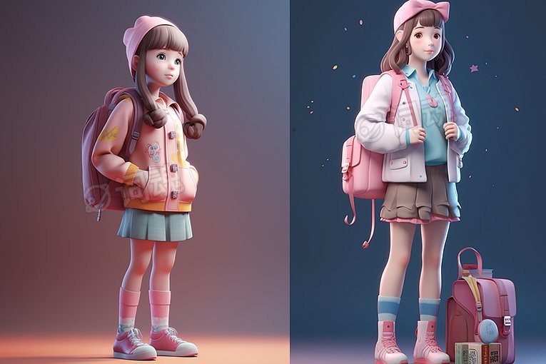 可爱的小女孩3D模型