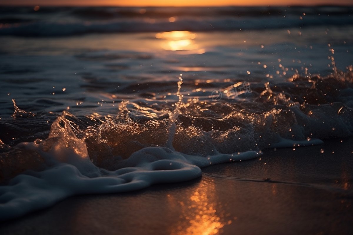 海滩上的波浪摄影