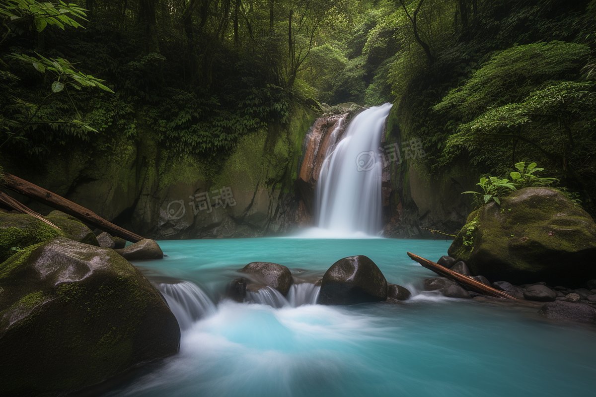 大自然瀑布流水景观