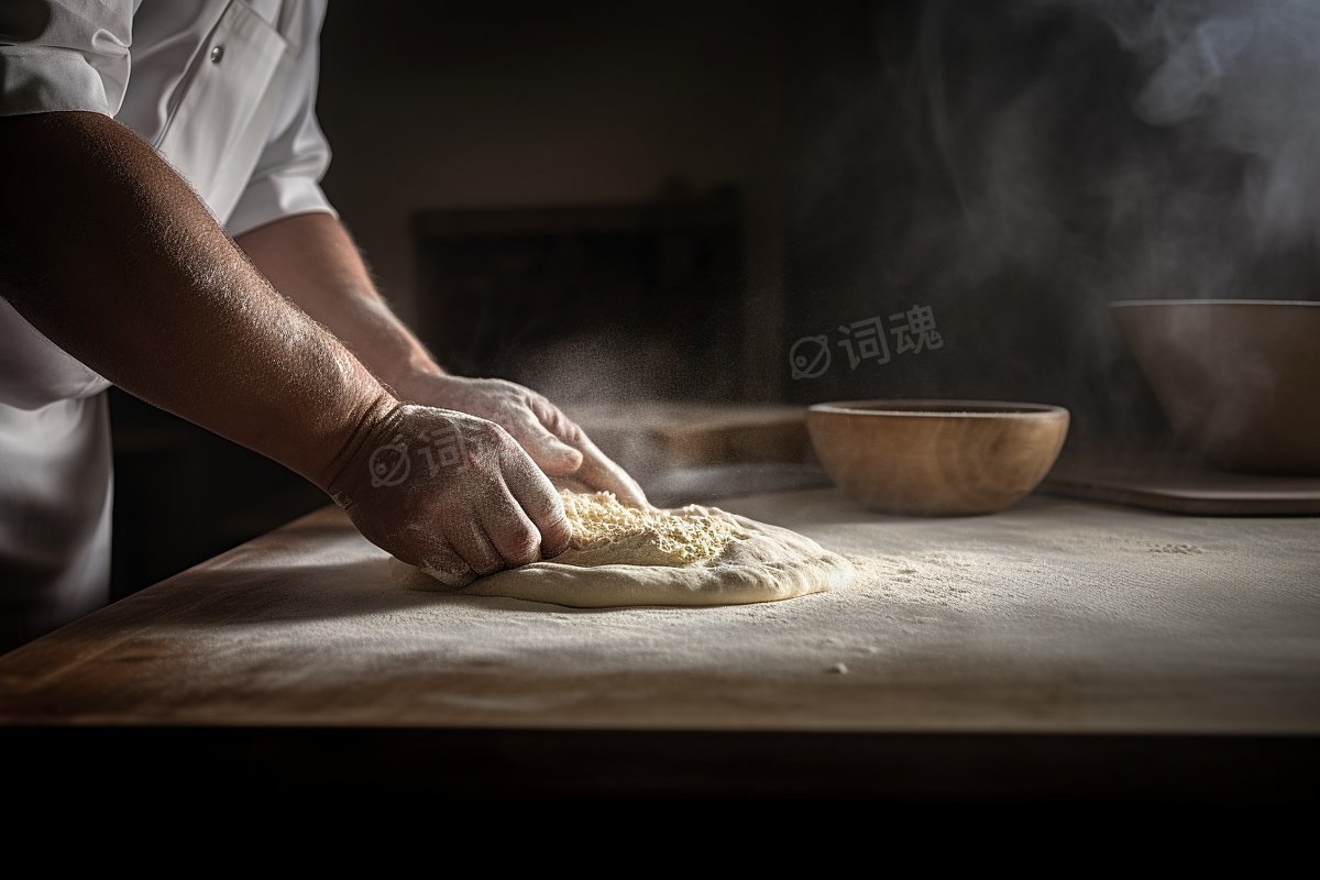 厨师烹饪制作面团ai文生图案例