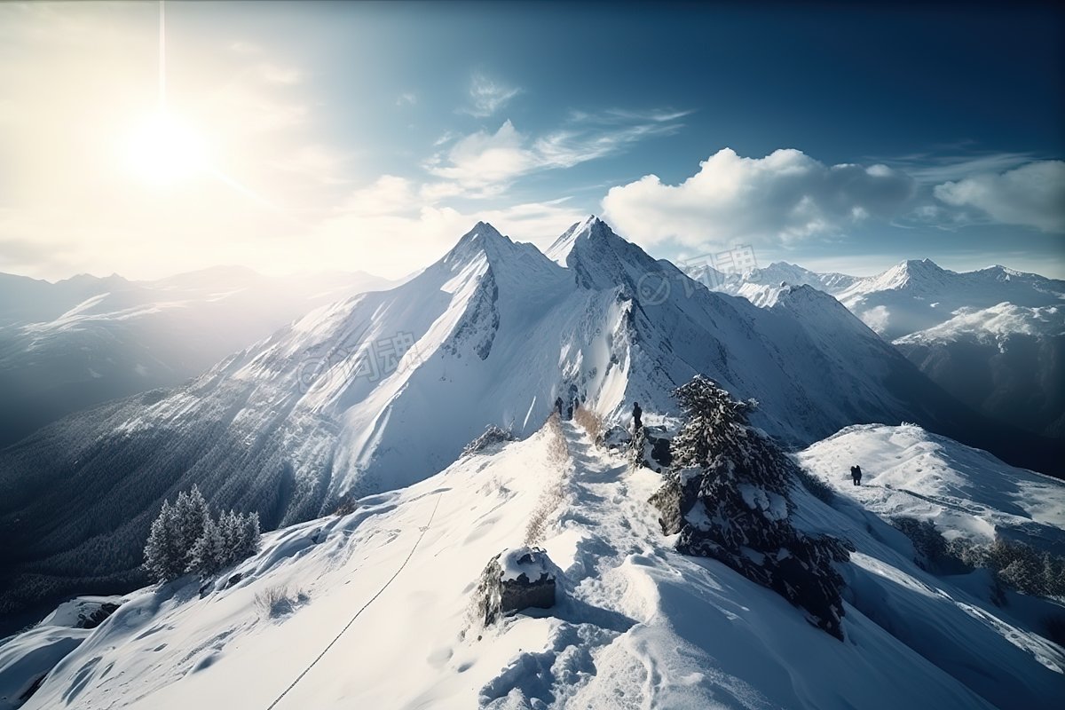 雪山崩裂冰天雪地雪山