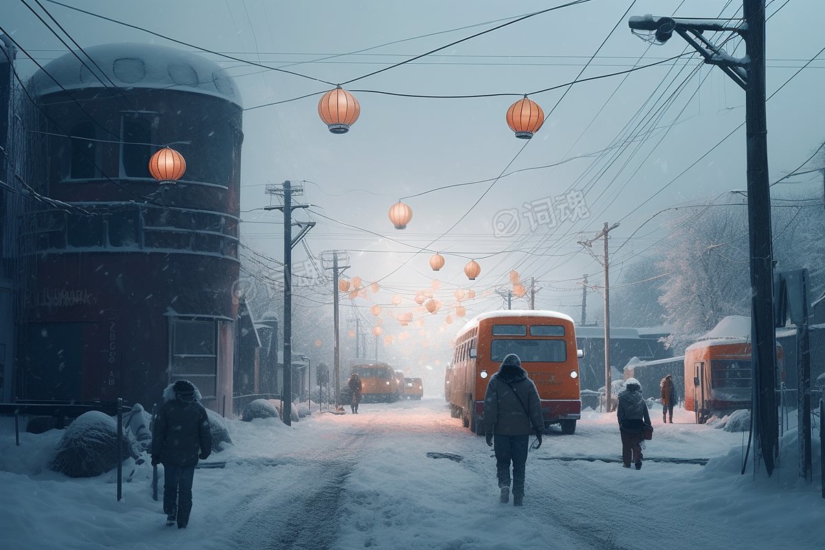 老家故乡雪地冬天场景图