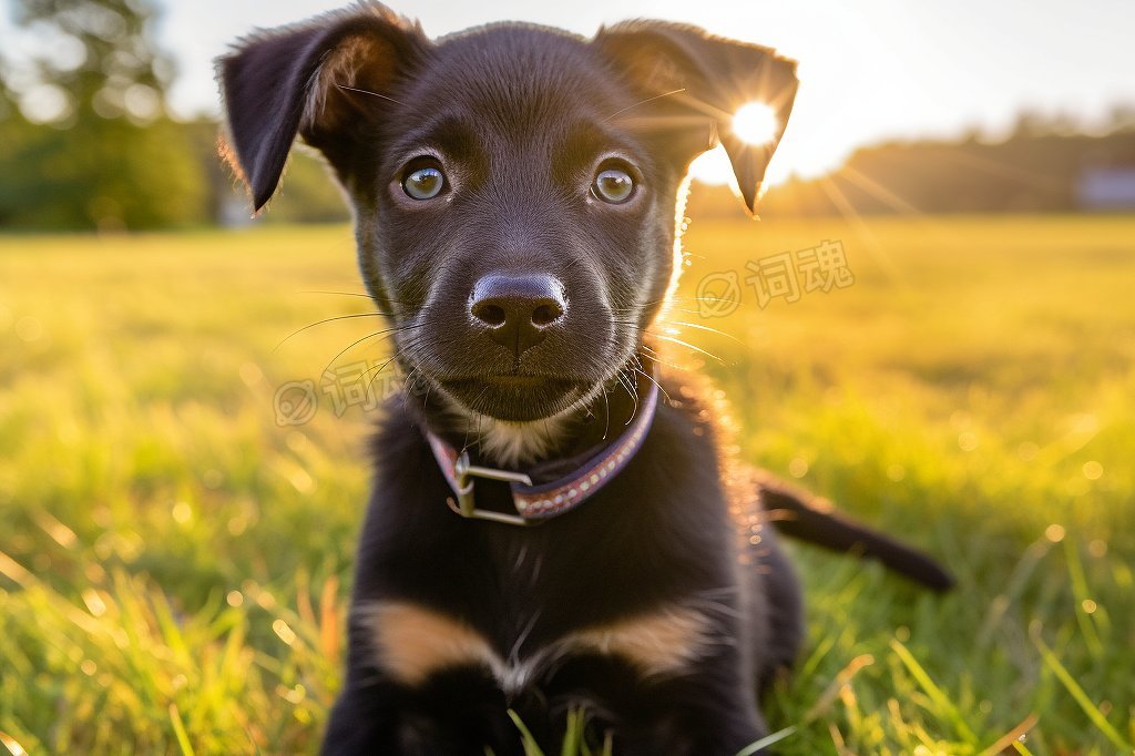 草地上可爱的牧羊犬ai文生图案例