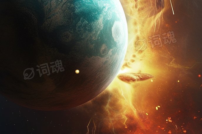 两颗巨大行星碰撞发生爆炸ai文生图案例