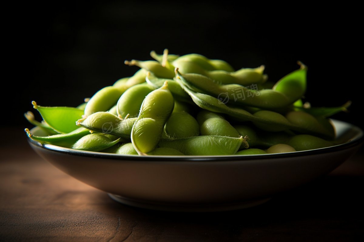 一碗美味的蒸毛豆ai文生图案例