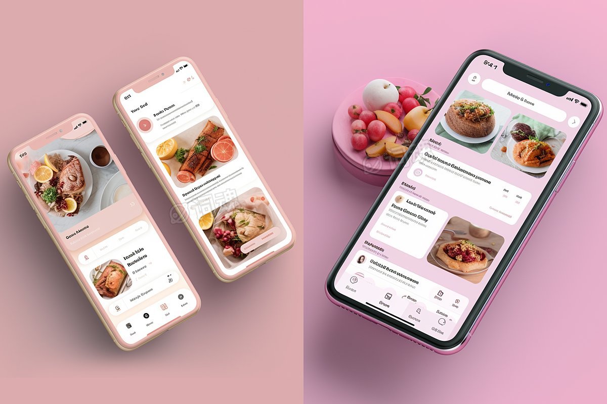 美食餐饮手机APP界面ai文生图案例