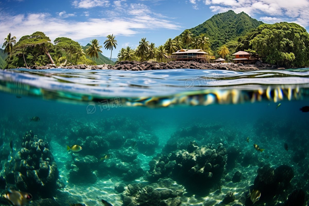 玻璃半透明海洋深水生物海底世界