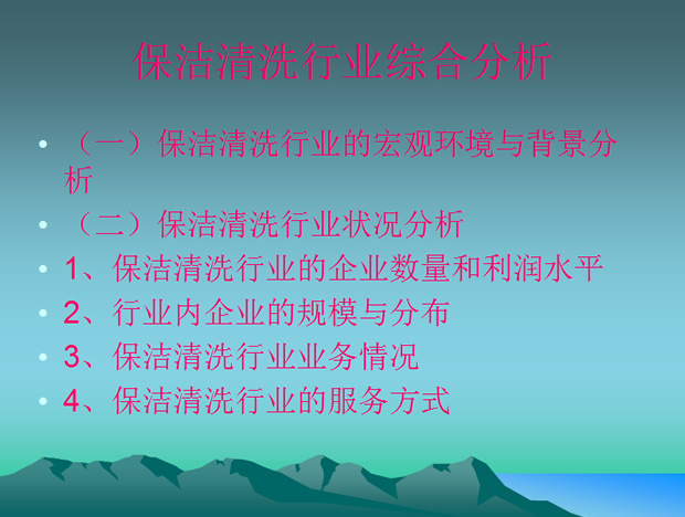 保洁清洗行业综合分析PPT