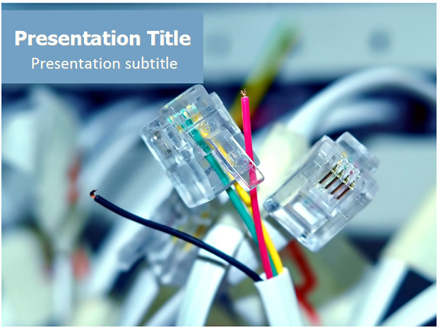 水晶头网线电脑科技PPT模板