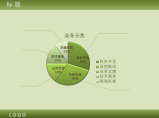 高清嫩叶绿色清爽自然PPT模板2