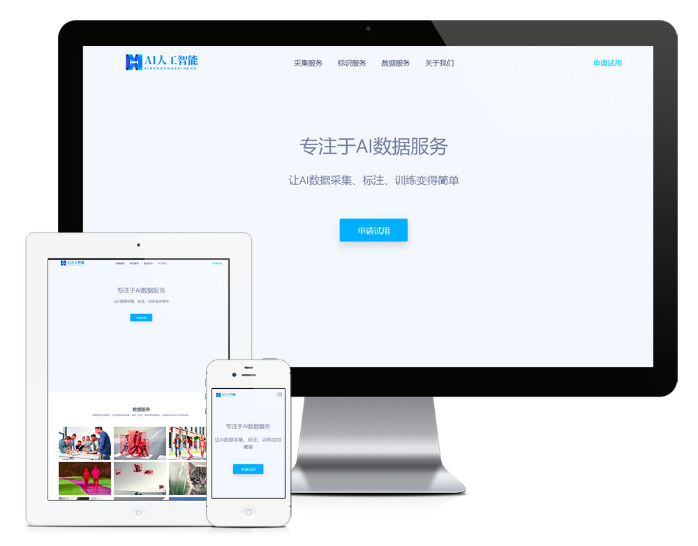 响应式AI数据服务采集网站模板(图1)